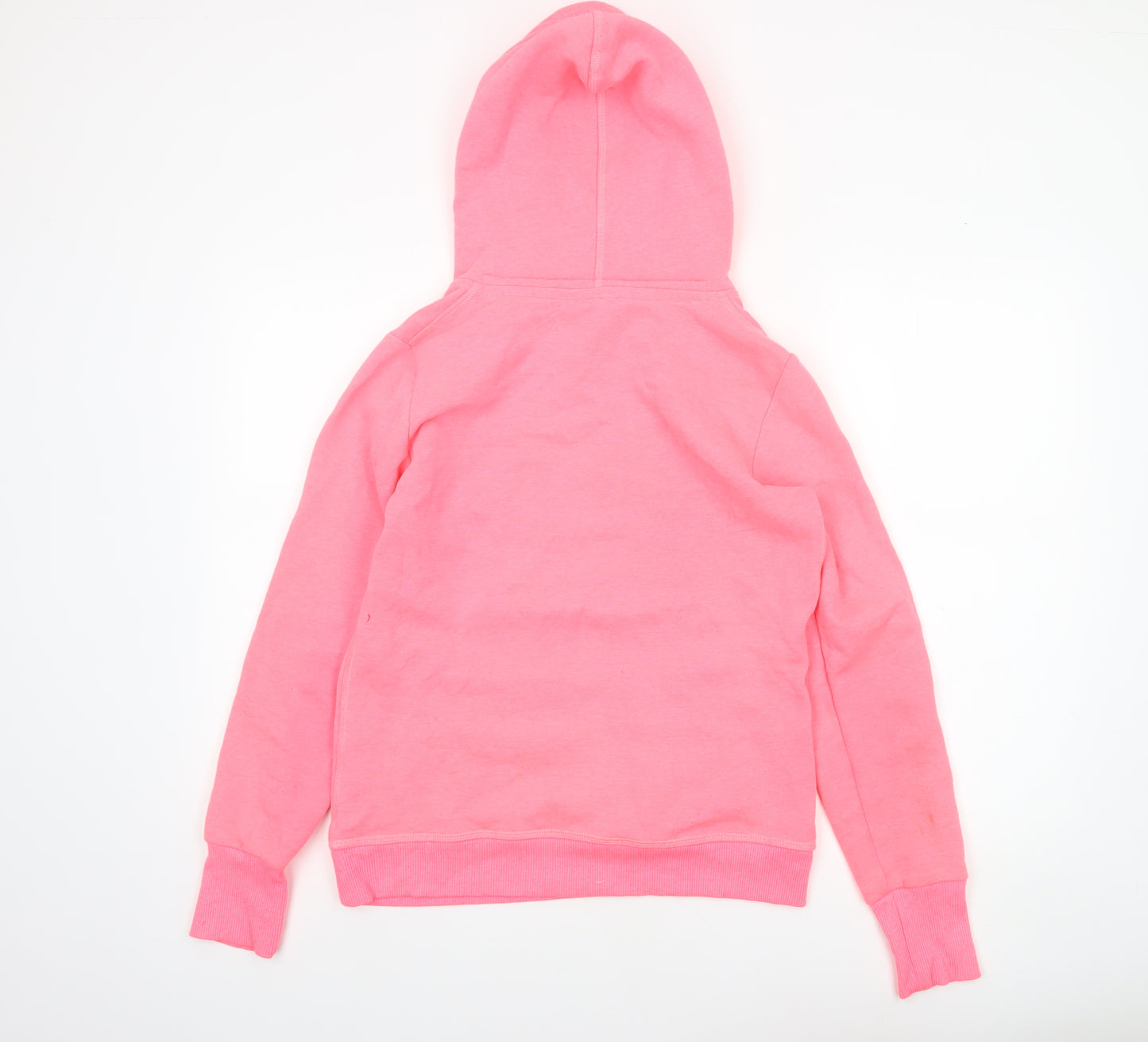 Superdry Women Pink Pullover Hoodie M Cotton Blend Casual