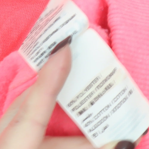 Superdry Women Pink Pullover Hoodie M Cotton Blend Casual