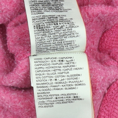 Superdry Women's Pink Pullover Hoodie Size M - Vintage Graphic Sweatshirt