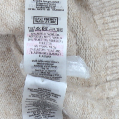 Dorothy Perkins Women’s Beige Fair Isle Knit Jumper UK 10