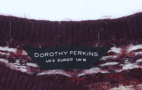 Dorothy Perkins Women’s Beige Fair Isle Knit Jumper UK 10
