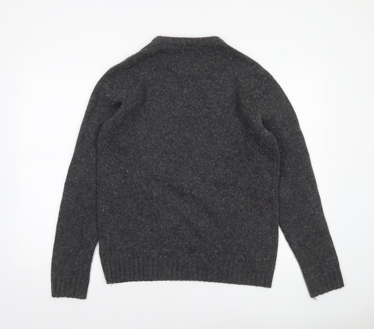 Charles Wilson Men's Grey Wool Cotton Crew Neck Jumper Size M