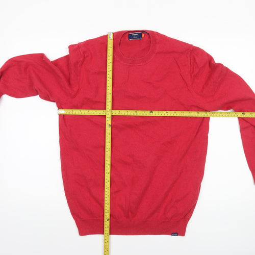 Superdry Men's Red Cotton Crew Neck Pullover Jumper Size M