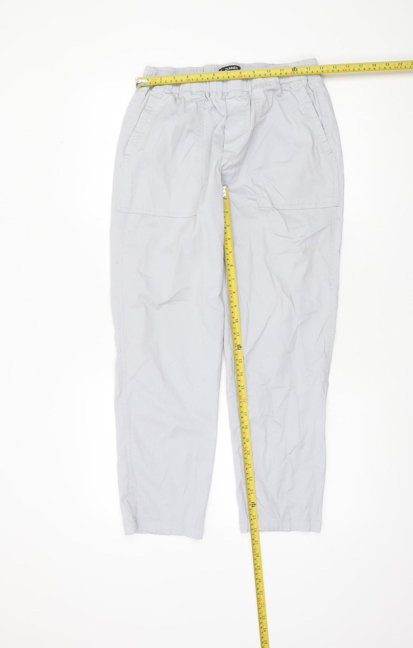 Dunnes Stores Women Grey Cargo Trousers Size 14 Cotton Blend