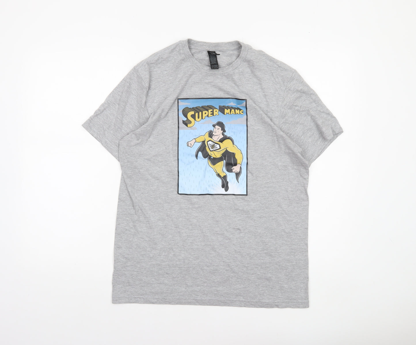 Gildan Men’s Grey Super Manc Graphic T-Shirt Size M