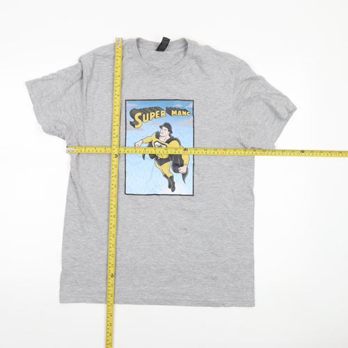 Gildan Men’s Grey Super Manc Graphic T-Shirt Size M
