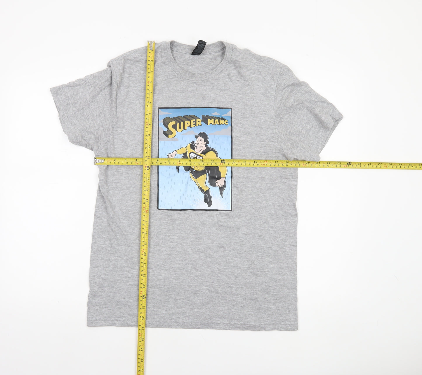 Gildan Men’s Grey Super Manc Graphic T-Shirt Size M