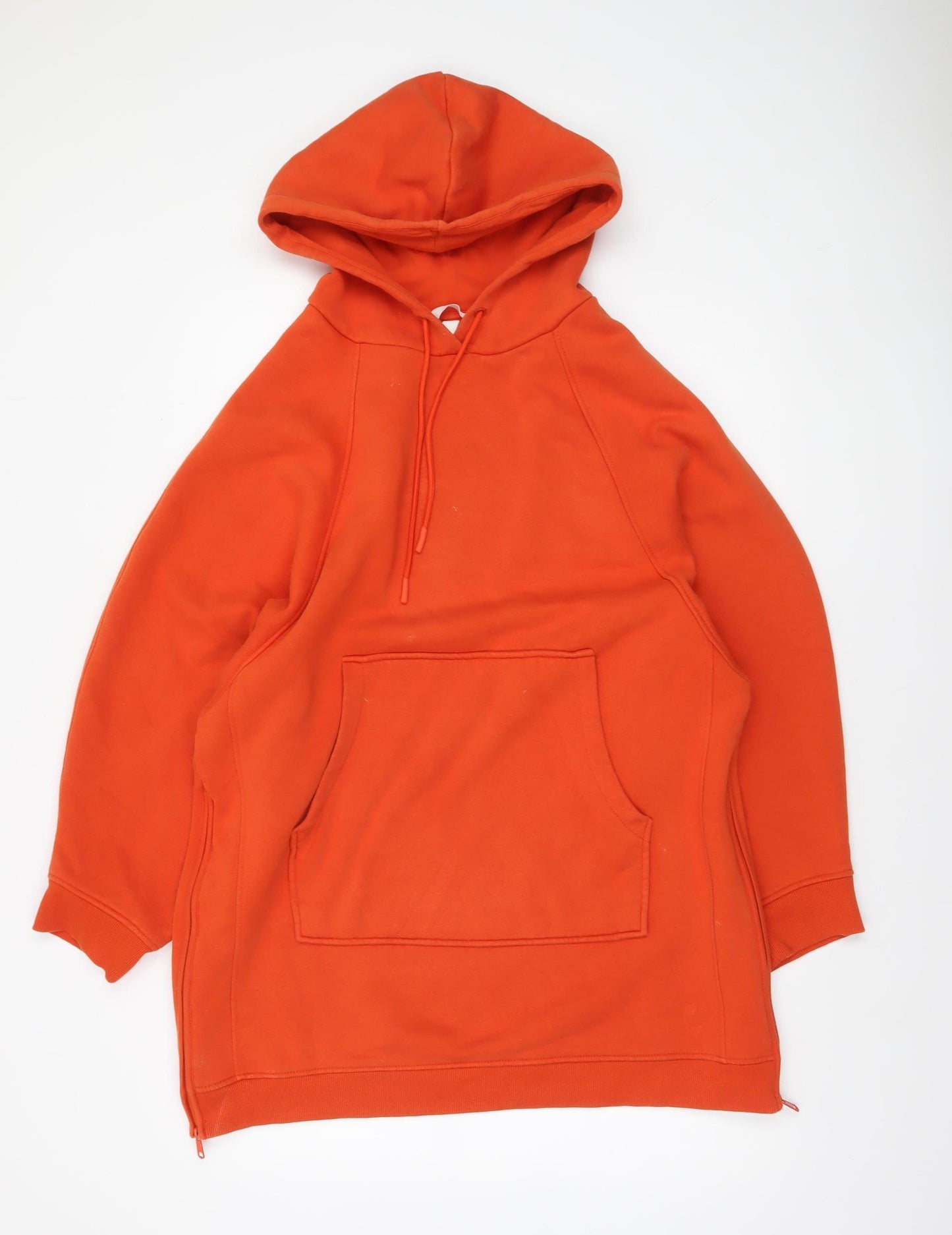 H&M Women’s Orange Pullover Hoodie Size M Cotton Blend Casual