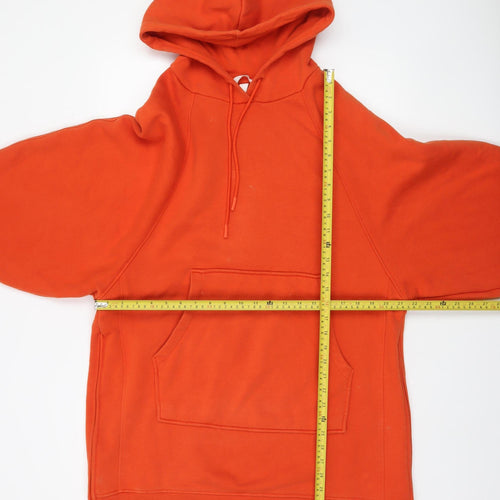 H&M Women’s Orange Pullover Hoodie Size M Cotton Blend Casual