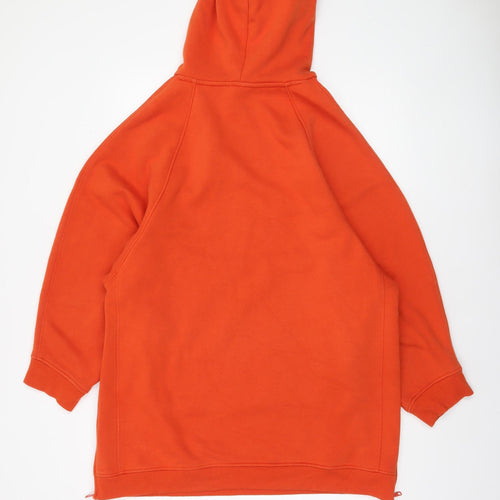 H&M Women’s Orange Pullover Hoodie Size M Cotton Blend Casual
