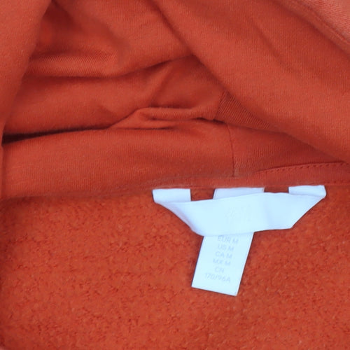 H&M Women’s Orange Pullover Hoodie Size M Cotton Blend Casual