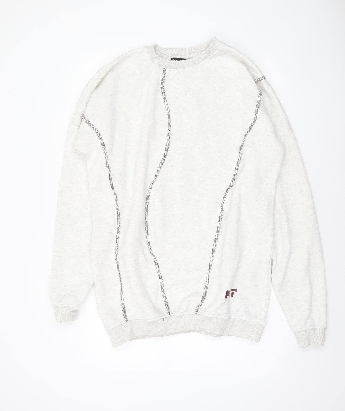 PrettyLittleThing Women’s Beige Pullover Sweatshirt Size 10 Cotton Blend