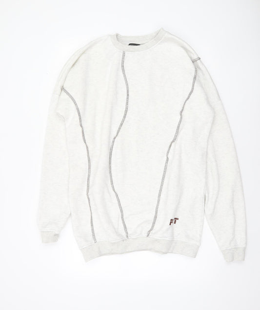 PrettyLittleThing Women’s Beige Pullover Sweatshirt Size 10 Cotton Blend