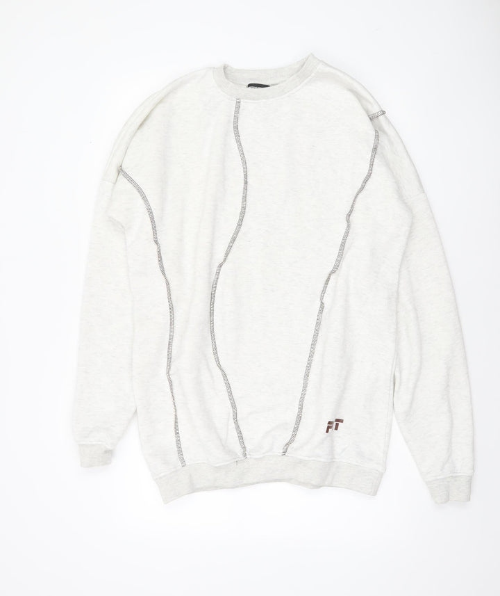 PrettyLittleThing Women’s Beige Pullover Sweatshirt Size 10 Cotton Blend