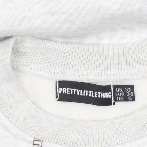 PrettyLittleThing Women’s Beige Pullover Sweatshirt Size 10 Cotton Blend