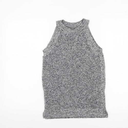 Marks and Spencer Women’s Grey Knit Sleeveless High Neck Tank Top Size 12