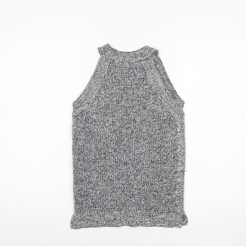 Marks and Spencer Women’s Grey Knit Sleeveless High Neck Tank Top Size 12