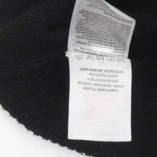 Brave Soul Womens Black Ruffle Knit Jumper Medium Long Sleeve Acrylic