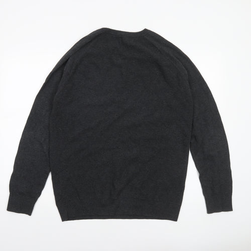 Linea Men's Grey Cotton Crew Neck Pullover Jumper L