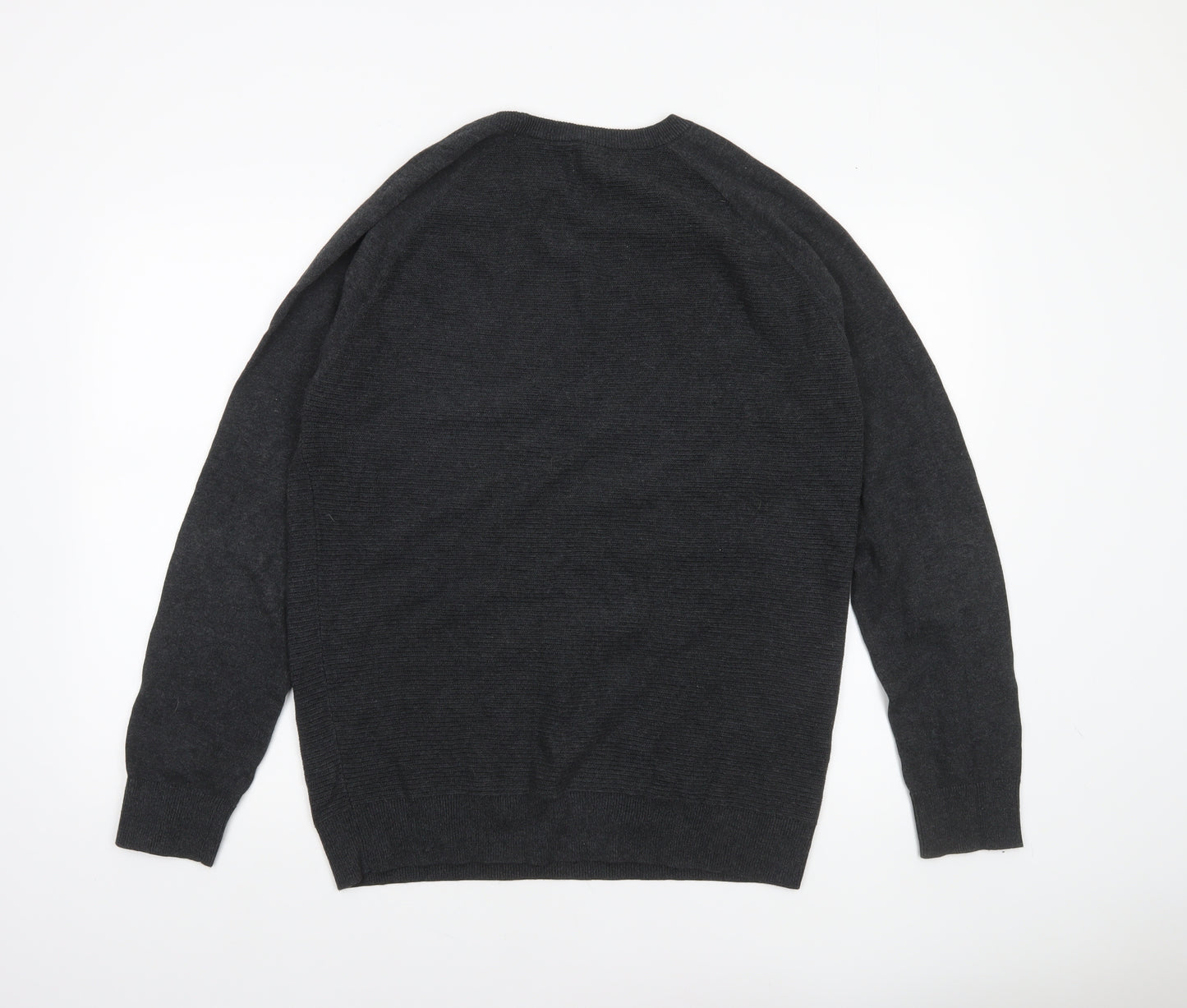 Linea Men's Grey Cotton Crew Neck Pullover Jumper L