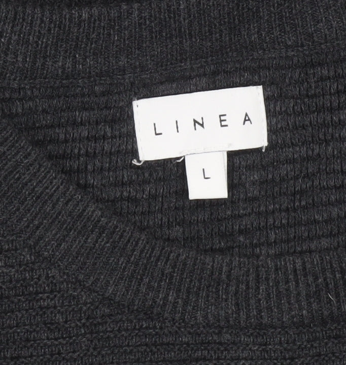 Linea Men's Grey Cotton Crew Neck Pullover Jumper L