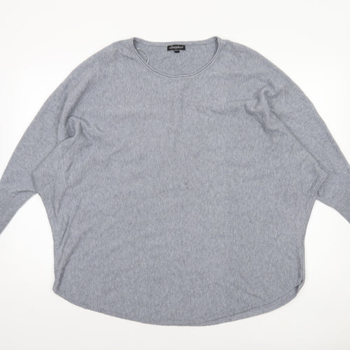 Obsession Women Grey One Size Relaxed Knit Pullover Jumper