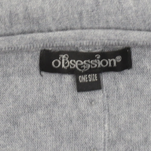 Obsession Women Grey One Size Relaxed Knit Pullover Jumper