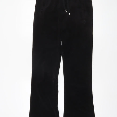 Juicy Couture Women Black Small Velour Flared Jogger Trousers