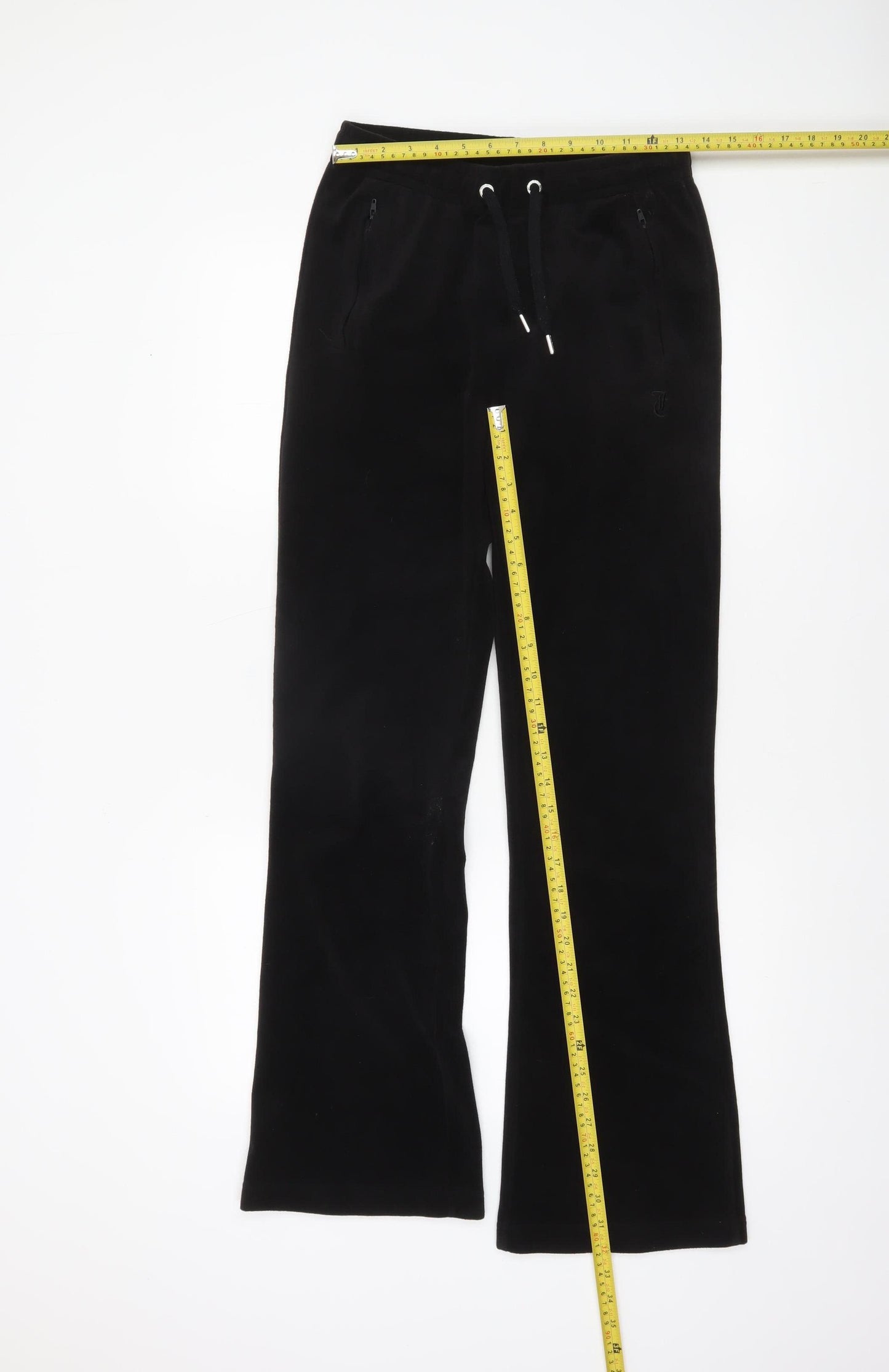 Juicy Couture Women Black Small Velour Flared Jogger Trousers