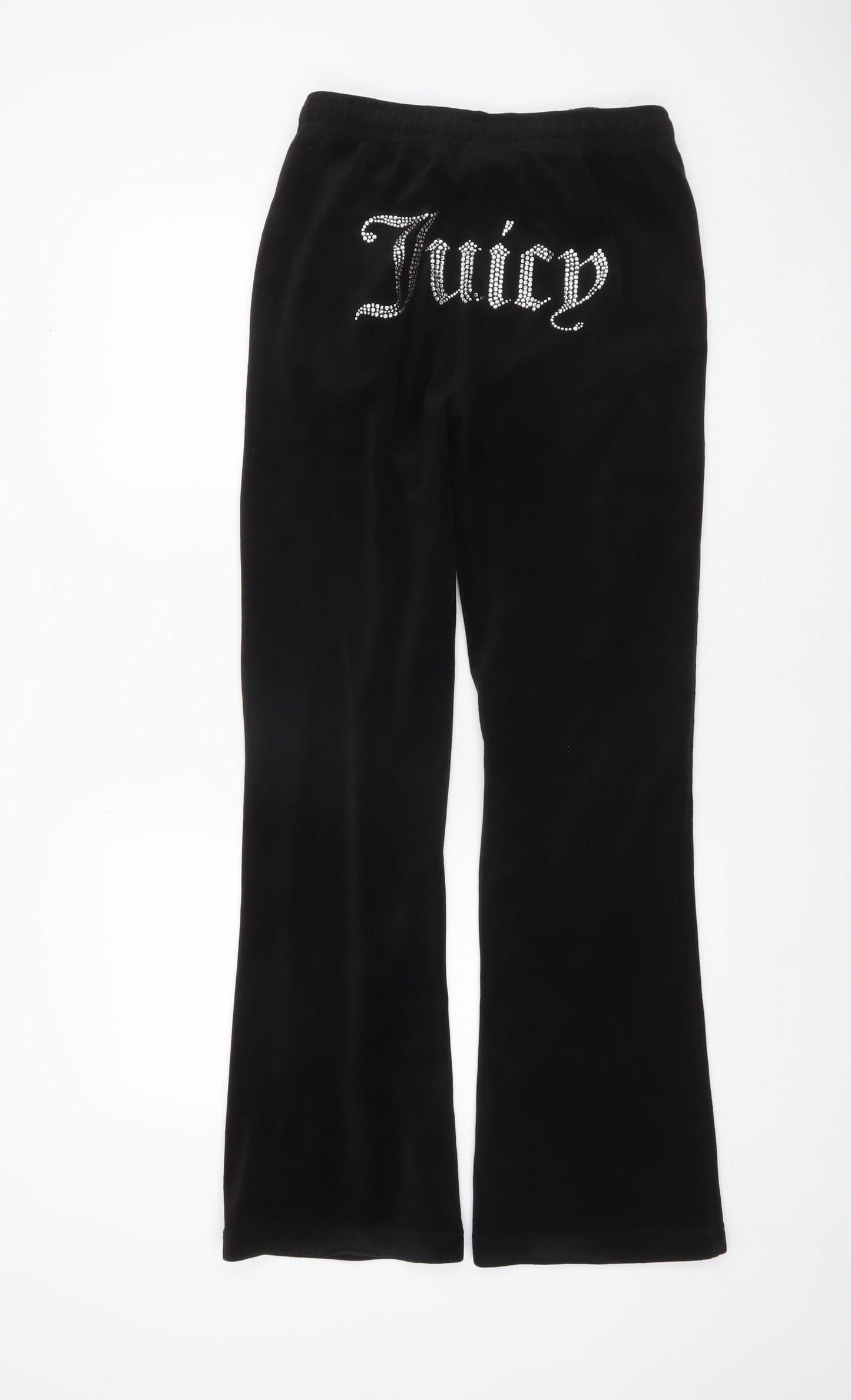 Juicy Couture Women Black Small Velour Flared Jogger Trousers
