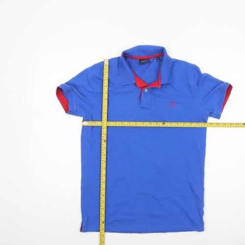 GANT Men's Blue Regular Fit Cotton Stretch Polo Shirt Size M