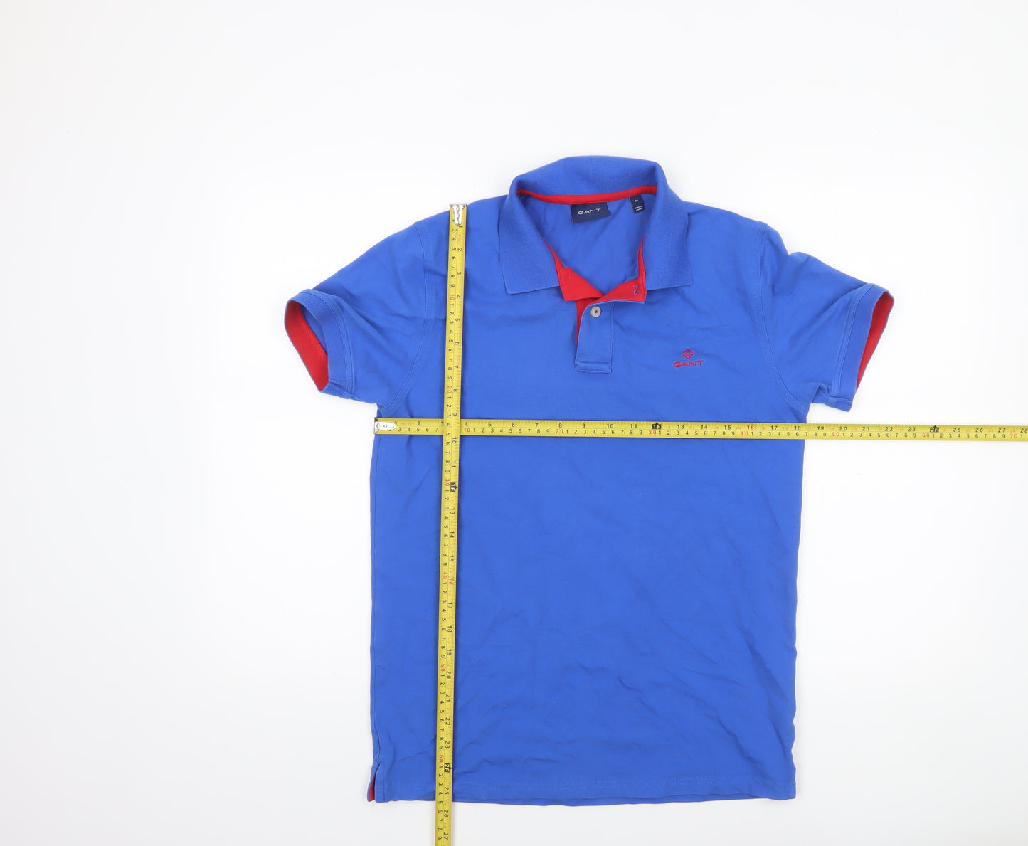 GANT Men's Blue Regular Fit Cotton Stretch Polo Shirt Size M