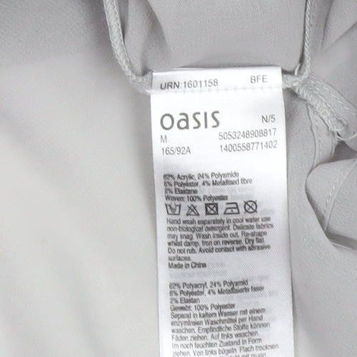 Oasis Women Grey Sequin Layered Pullover Jumper Size M