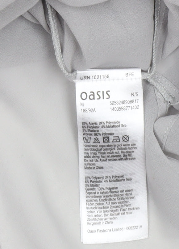 Oasis Women Grey Sequin Layered Pullover Jumper Size M