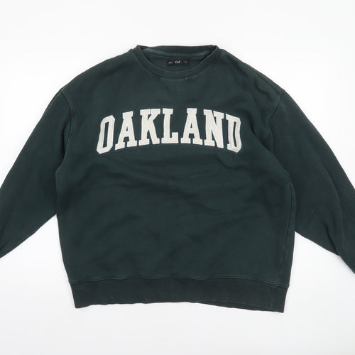 F&F Men's Green Oakland Graphic Sweatshirt Size L Pullover Crew Neck