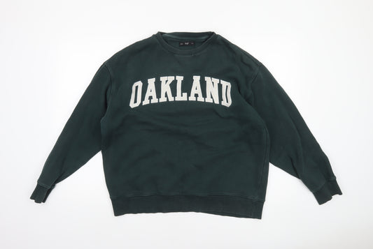 F&F Men's Green Oakland Graphic Sweatshirt Size L Pullover Crew Neck