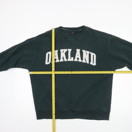 F&F Men's Green Oakland Graphic Sweatshirt Size L Pullover Crew Neck