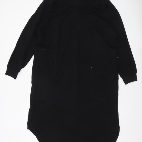 Kin Women’s Black Cotton Long Sleeve T-Shirt Dress XS
