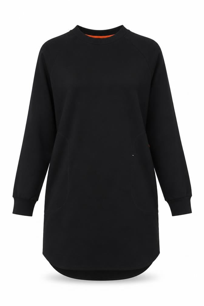 Kin Women’s Black Cotton Long Sleeve T-Shirt Dress XS