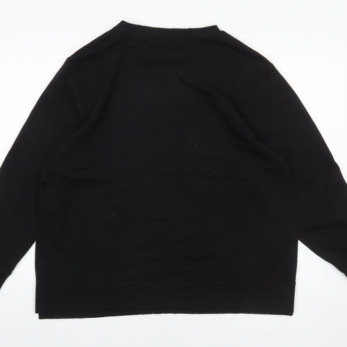 H&M MAMA Women's Black Button Shoulder Pullover Sweatshirt Size 12