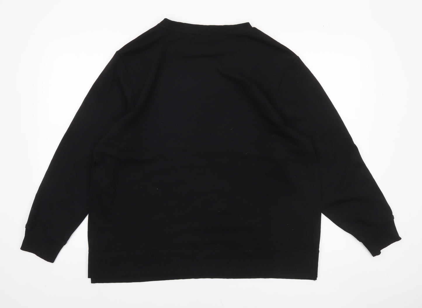 H&M MAMA Women's Black Button Shoulder Pullover Sweatshirt Size 12