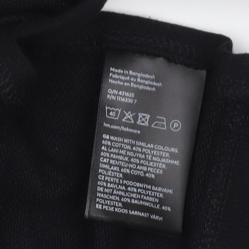 H&M MAMA Women's Black Button Shoulder Pullover Sweatshirt Size 12