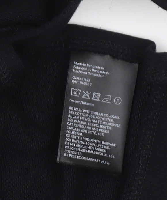 H&M MAMA Women's Black Button Shoulder Pullover Sweatshirt Size 12