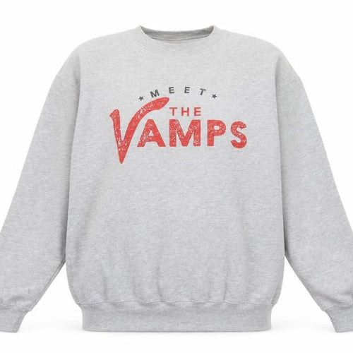 d&hclothinguk Men's Grey Meet The Vamps Graphic Pullover Sweatshirt L