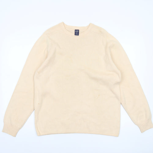 GAP Women’s Beige Cotton Crew Neck Long Sleeve Pullover Jumper M