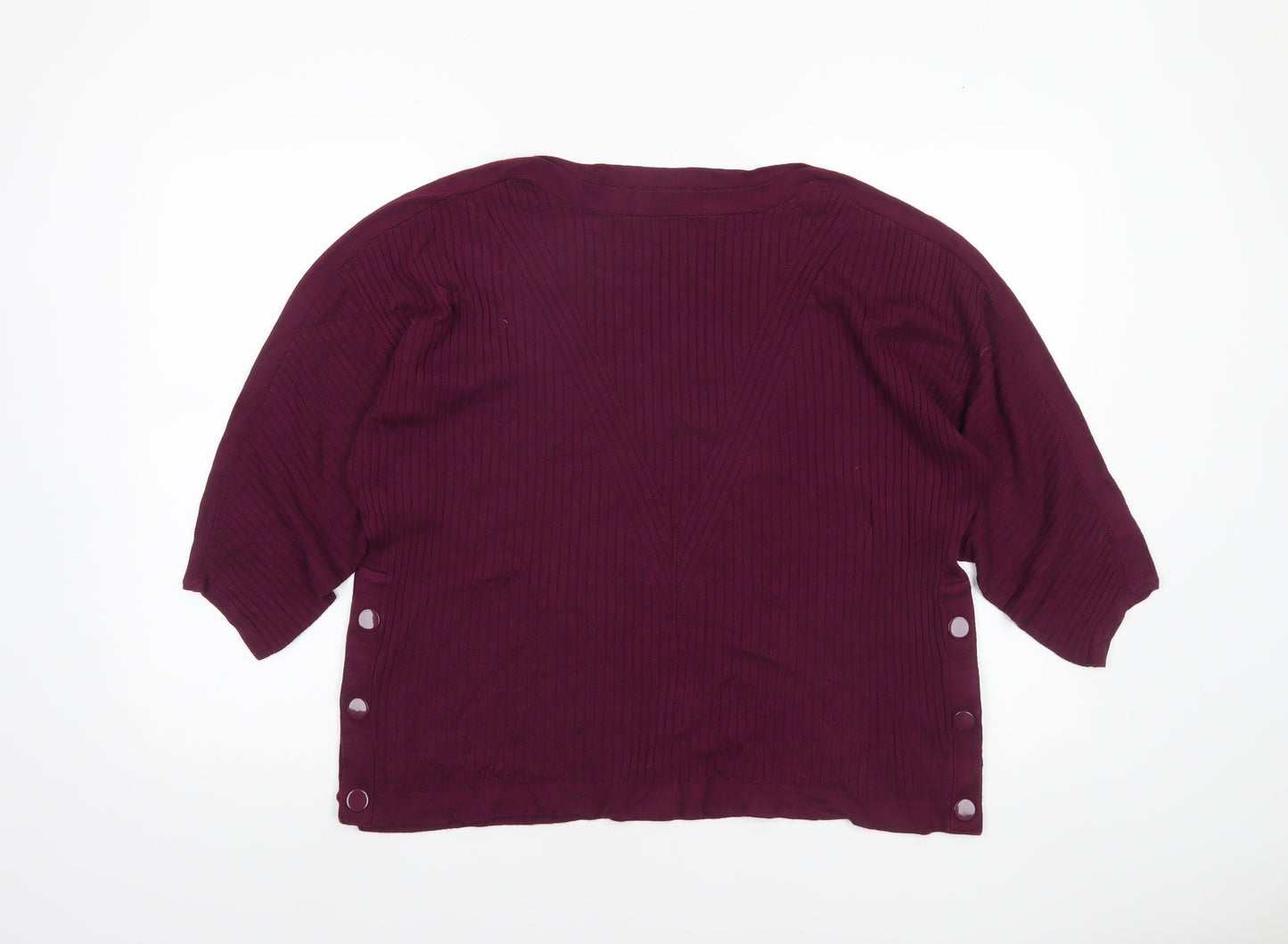 Marks and Spencer Women’s Purple XL Pullover Jumper with Button Accents