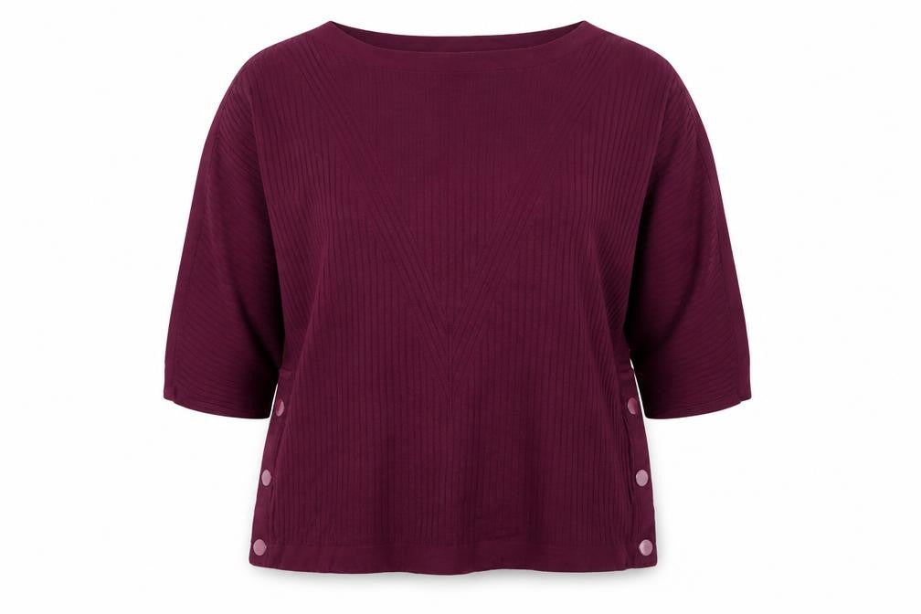 Front view of Marks & Spencer Women’s Purple XL jumper with Button Accents