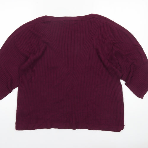 Marks and Spencer Women’s Purple XL Pullover Jumper with Button Accents