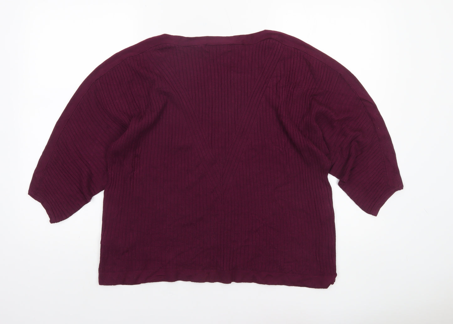 Marks and Spencer Women’s Purple XL Pullover Jumper with Button Accents