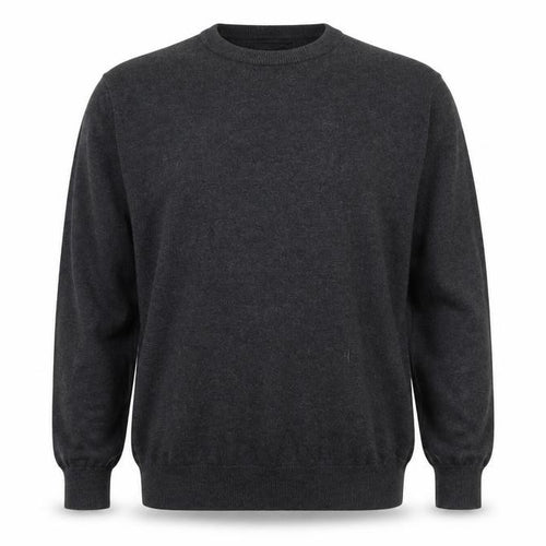 Marks and Spencer Men's Grey Cotton Crew Neck Jumper L Classic Fit